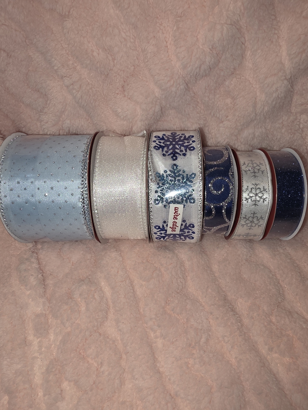 Winter Snowflake Decorative Ribbon Set - Blue & White